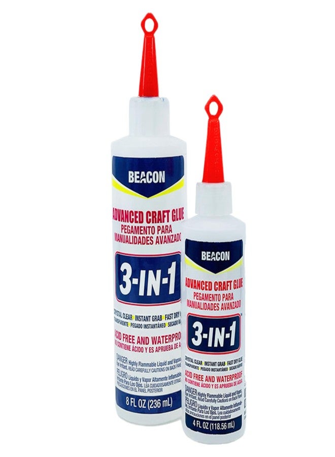 BEACON 3-in-1 Advanced Craft Glue - Fast-Drying, Crystal Clear Adhesive for Wood, Ceramics, Fabrics, and More, 8-Ounce - Image 2